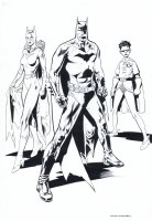 Batman Robin Bartgirl Pinup Comic Art