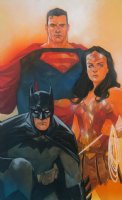 Batman Superman Wonder Woman Painting Comic Art